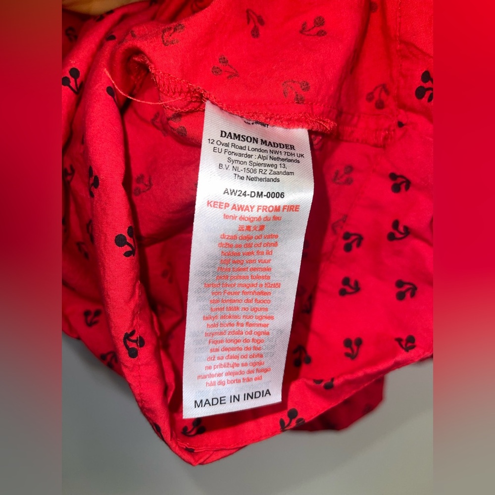 Damson Madder Jemima Mini Dress - Red Cherries size UK 16 US 12 - Picture 14 of 14